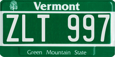 VT license plate ZLT997
