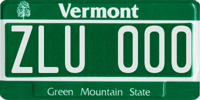 VT license plate ZLU000