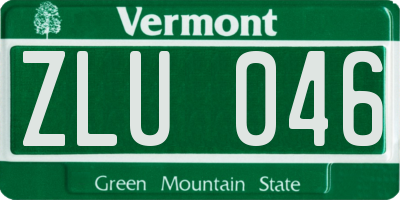 VT license plate ZLU046