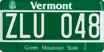 VT license plate ZLU048