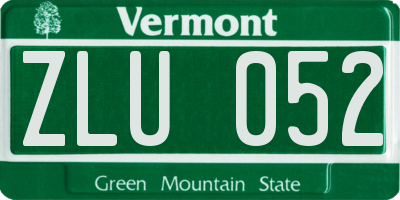 VT license plate ZLU052