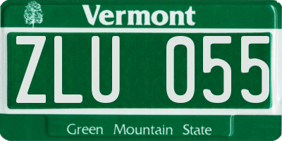 VT license plate ZLU055