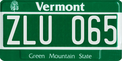 VT license plate ZLU065