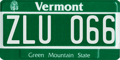VT license plate ZLU066