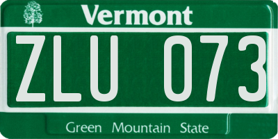 VT license plate ZLU073