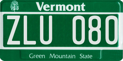 VT license plate ZLU080