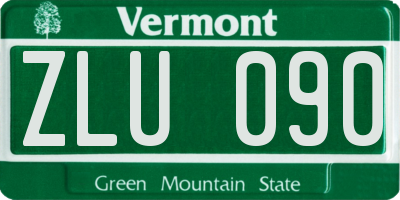 VT license plate ZLU090