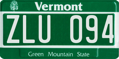 VT license plate ZLU094