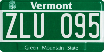 VT license plate ZLU095