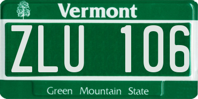 VT license plate ZLU106
