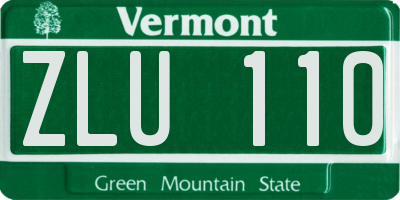 VT license plate ZLU110