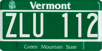 VT license plate ZLU112