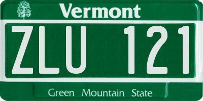 VT license plate ZLU121