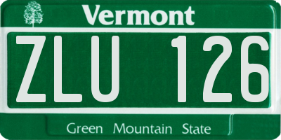 VT license plate ZLU126