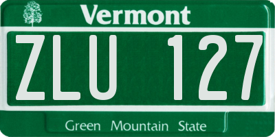 VT license plate ZLU127