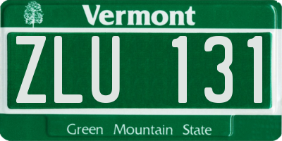 VT license plate ZLU131