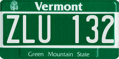 VT license plate ZLU132