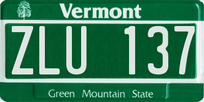 VT license plate ZLU137