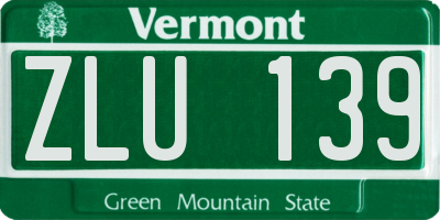 VT license plate ZLU139