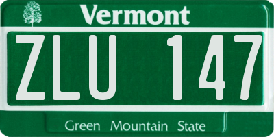 VT license plate ZLU147