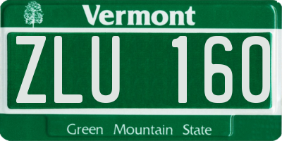 VT license plate ZLU160