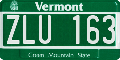VT license plate ZLU163