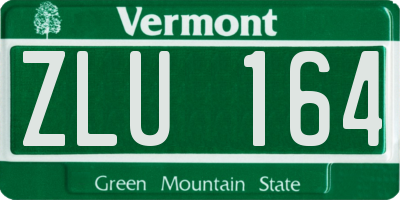 VT license plate ZLU164