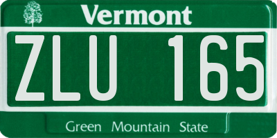 VT license plate ZLU165