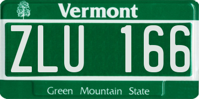 VT license plate ZLU166