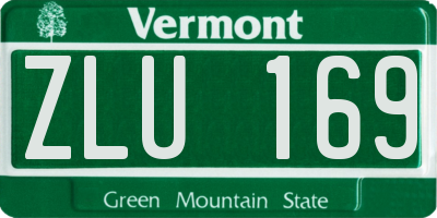 VT license plate ZLU169
