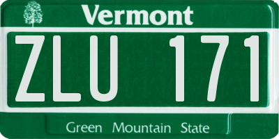 VT license plate ZLU171