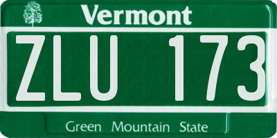 VT license plate ZLU173
