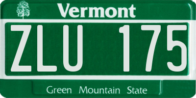 VT license plate ZLU175