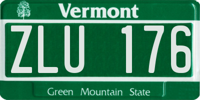 VT license plate ZLU176