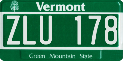 VT license plate ZLU178