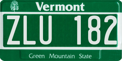 VT license plate ZLU182