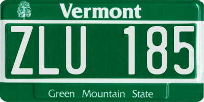 VT license plate ZLU185