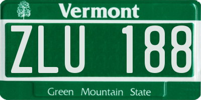VT license plate ZLU188