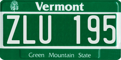 VT license plate ZLU195