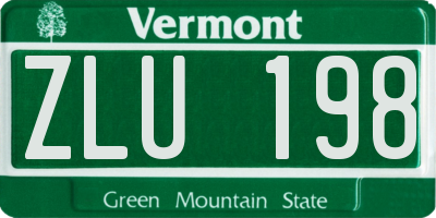 VT license plate ZLU198