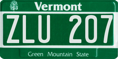 VT license plate ZLU207