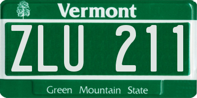 VT license plate ZLU211
