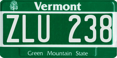 VT license plate ZLU238