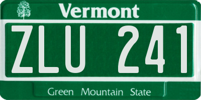 VT license plate ZLU241
