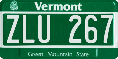 VT license plate ZLU267