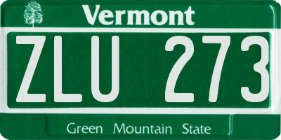 VT license plate ZLU273
