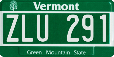 VT license plate ZLU291