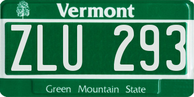 VT license plate ZLU293