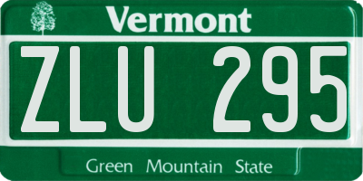 VT license plate ZLU295