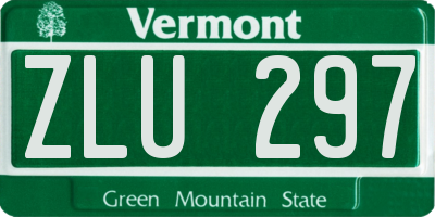 VT license plate ZLU297